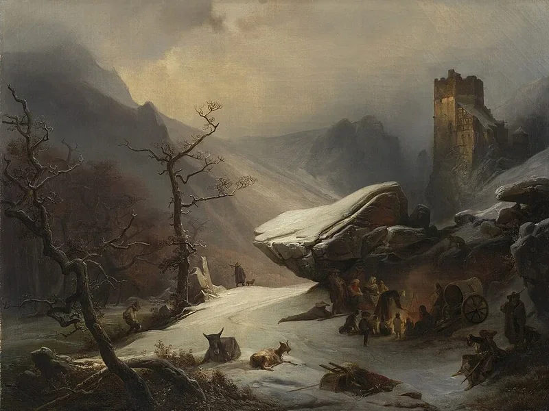 1810-Caspar Johann Nepomuk Scheuren - Una scena invernale